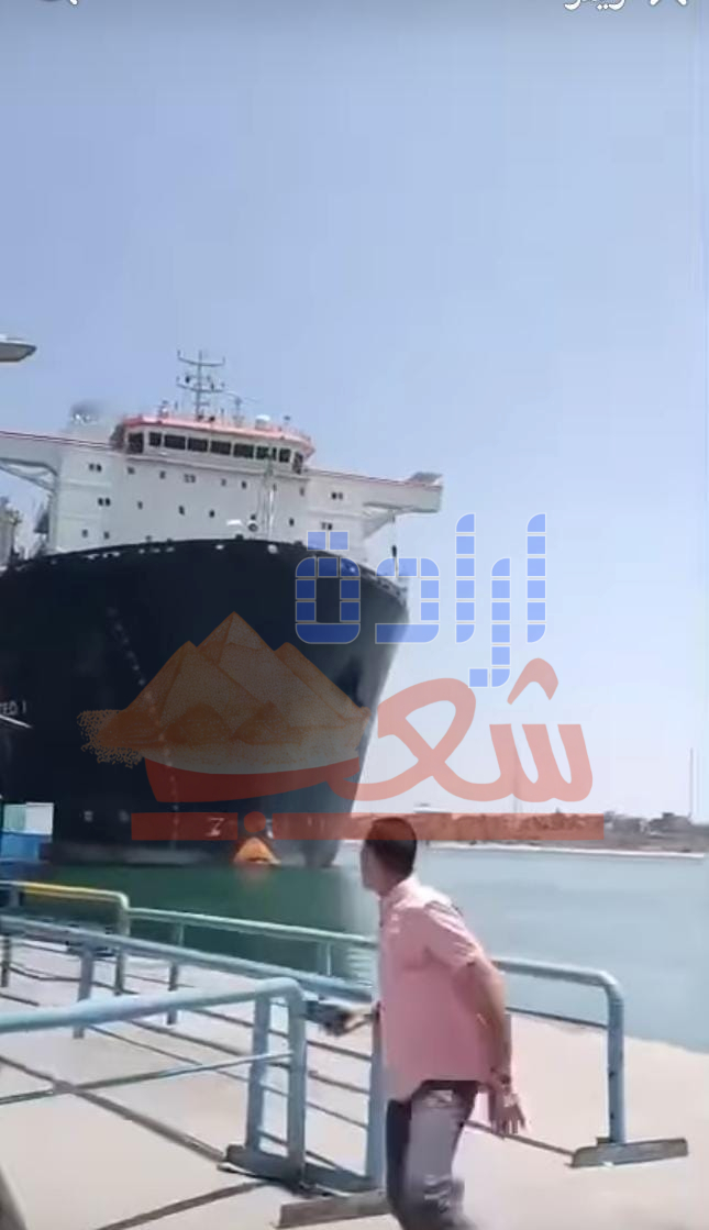 بالصور اصتدام سفينة بمعدية القنطرة بقناة السويس