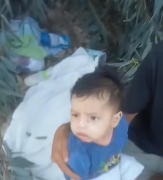 إنقاذ طفل صغير رمي عند التل الكبير بالإسماعيلية