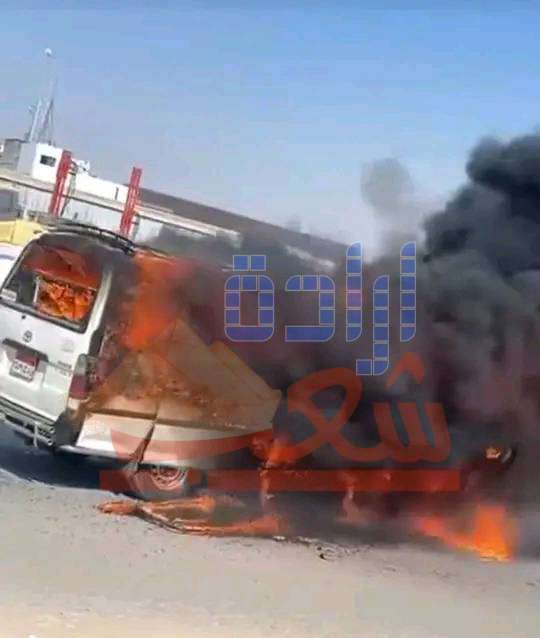 العناية الإلهية تنقذ ركاب ميكروباص من حريق مروع بطريق مصر – الإسماعيلية