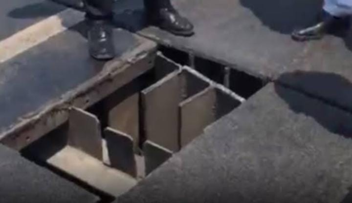 سقوط جزء من كوبري على طريق صلاح سالم بالجمالية دون إصابات