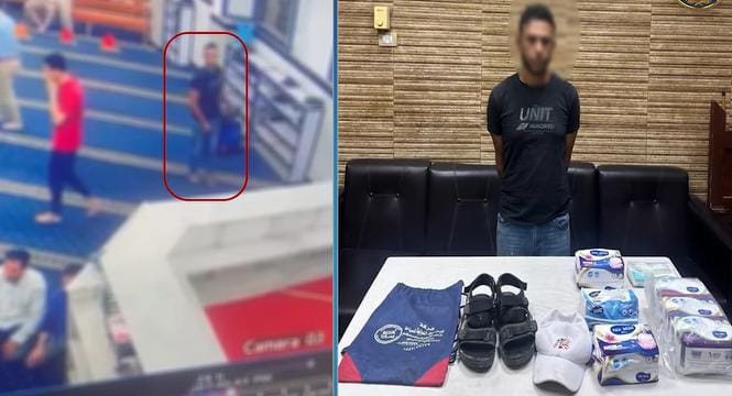 الأمن يضبط لص سرقة أحذية المصلين داخل مسجد بالفيوم