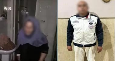 سيدة مسنة تستغيث بعد أن تعرضت للضرب على يد نجلها،