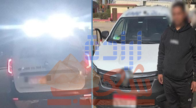 ضبط قائد سيارة فان بعد تعريض حياة المواطنين للخطر بإضاءة خلفية مخالفة بالقاهرة