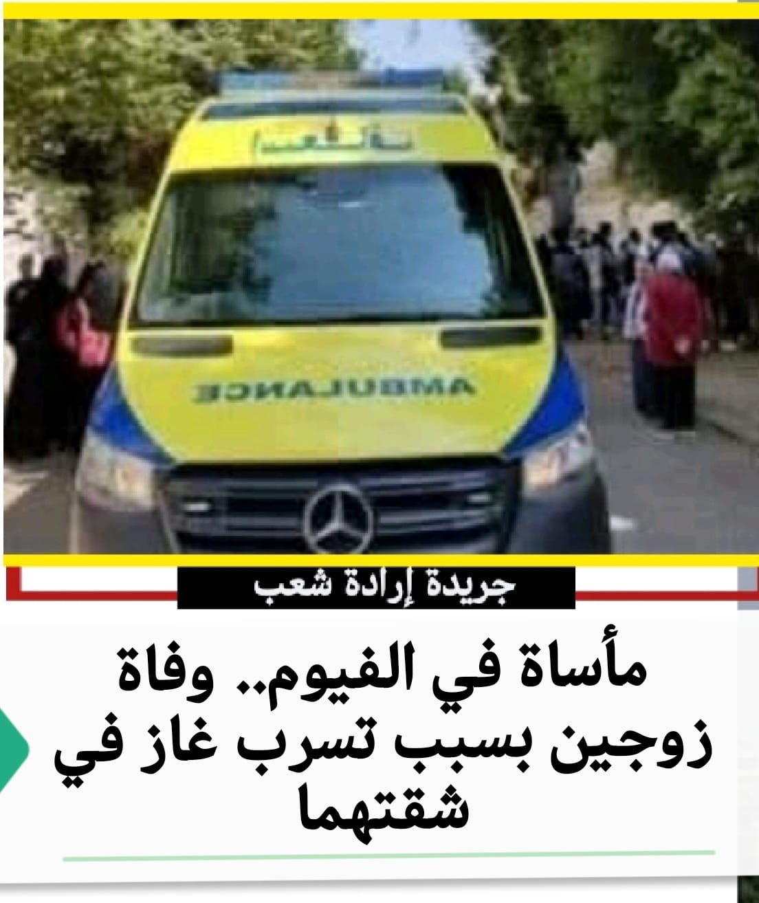 مأساة في الفيوم.. وفاة زوجين بسبب تسرب غاز في شقتهما