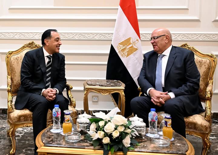 المستشار هشام بدوي، رئيس مجلس النواب، يستقبل الدكتور مصطفى مدبولي، رئيس مجلس الوزراء، للتهنئة بمنصبه