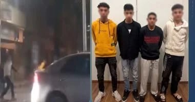 نهاية هزار.. سقوط 4 شباب روعوا قائدى السيارات بزجاجات المياه