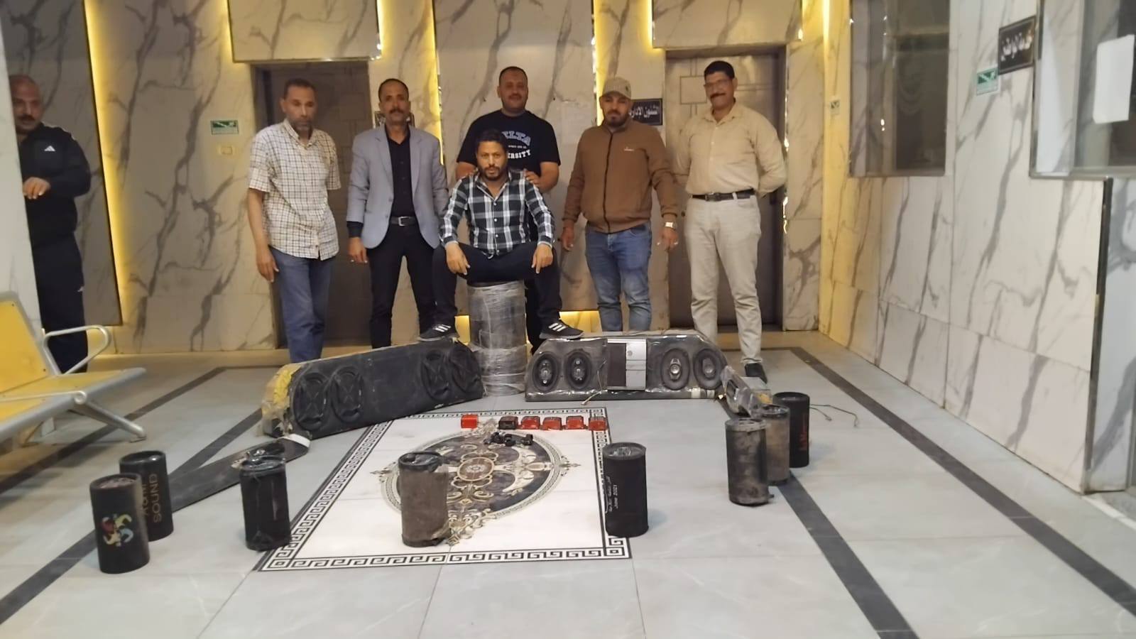 فى حملة ليلية للتصدى لأجهزة الصوت ضبط ومصادرة 31 قطعة بحى شرق المنصورة