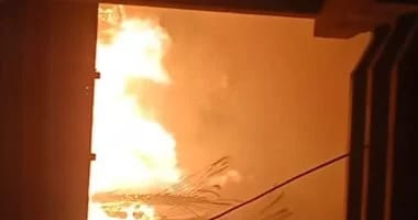 حريق مصنع “بير سلم” للصابون السائل بالقناطر الخيرية